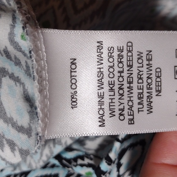 Foxcroft wrinkle-free shaped print button-down shirt 6p - Picture 7 of 7